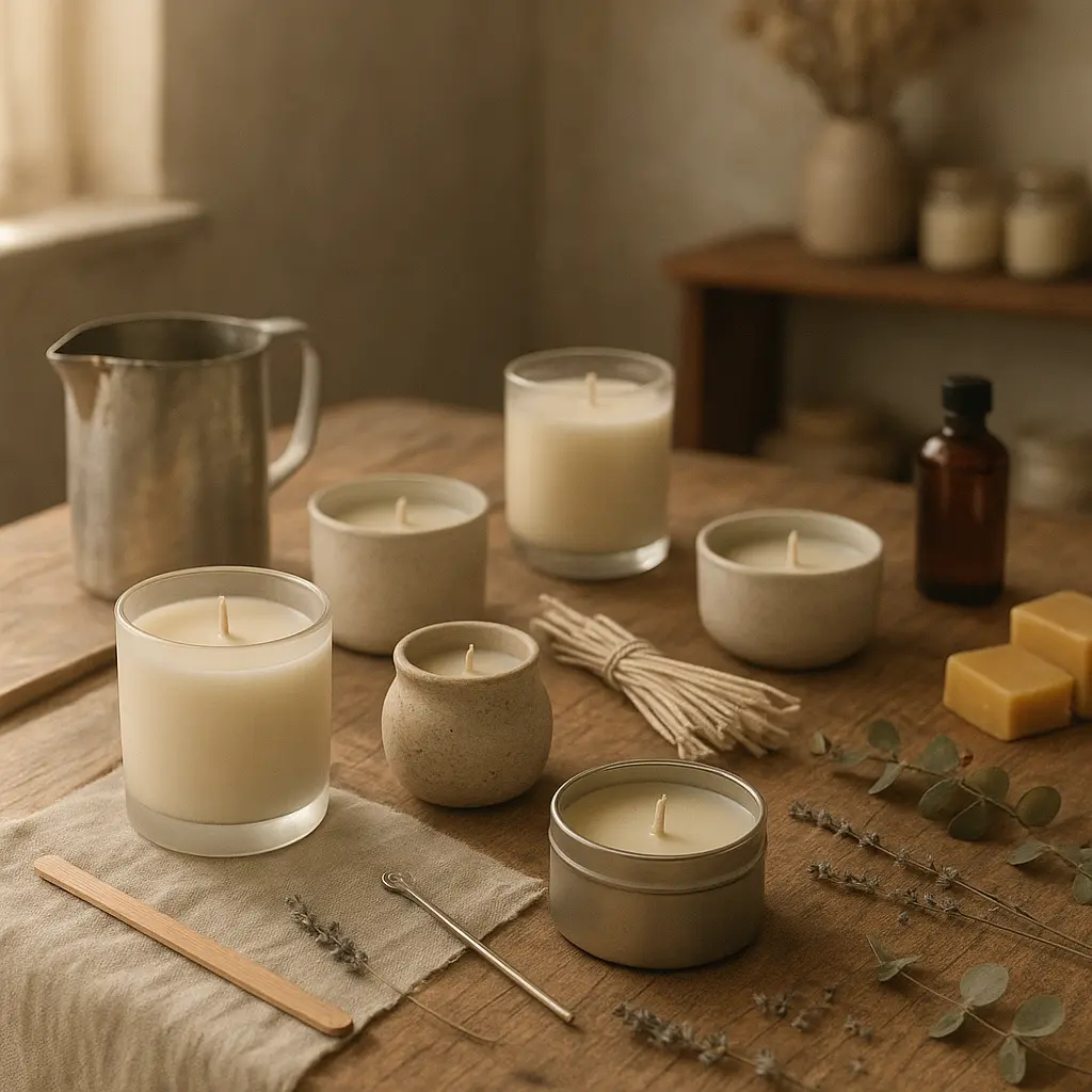 Candle studio workspace